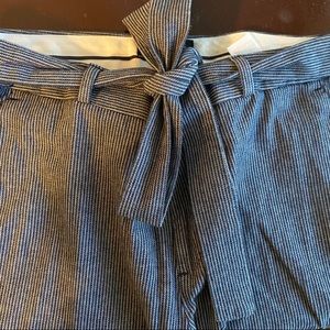 Waist tie dress pants striped size 12 NWT